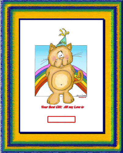 023 Cat Birthday Hill  DIGITIZED CARTOON NEW