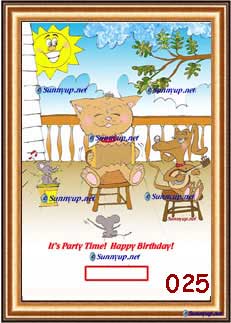 000 BIRTHDAY CAT DIGITIZED CARTOON