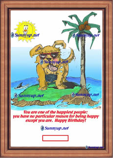 096 Dog on Island W DIGITIZED CARTOON NEW