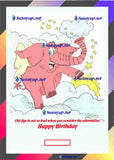 099 Elephant Present W DIGITIZED CARTOON NEW