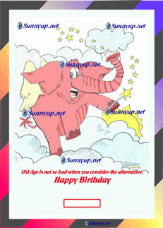 099 Elephant Present W DIGITIZED CARTOON NEW