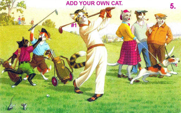 CAT GOLFER 24 (12" x 18")