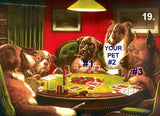 DOGS AT POKER 23 (#1 or #2)  (8" X 12")