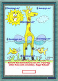 104 Giraffe in the Sun W DIGITIZED CARTOON NEW