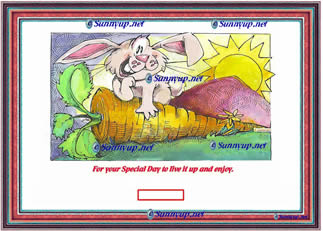 113 Rabbits Carrot W DIGITIZED CARTOON NEW