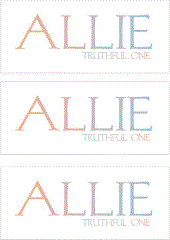 COMPATIBLE NAMES -- REWARD FOR DONATIONS: FEMALE "A"