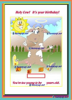 0 BIRTHDAY HOLY COW