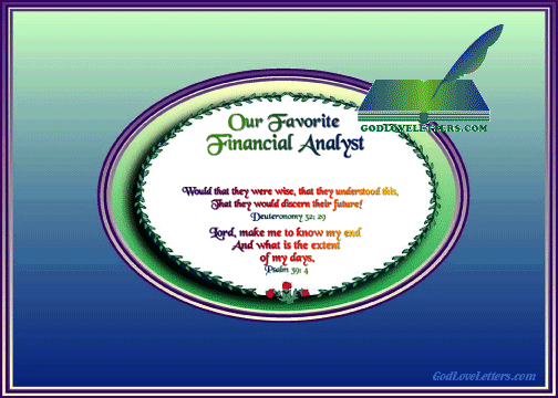 God's Loveletters Our Favorite Financial Analyst