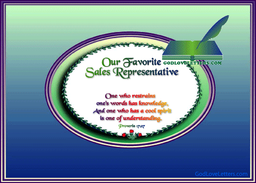 God's Loveletters Our Favorite Sales Representative
