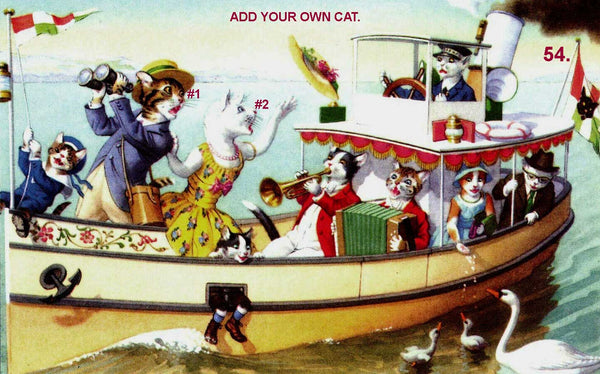 CAT BOATING 54 (12" x 18")