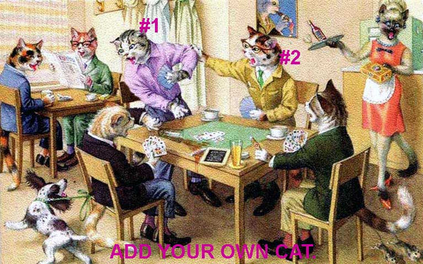 CATS PLAYING CARDS 7 (12" x 18")