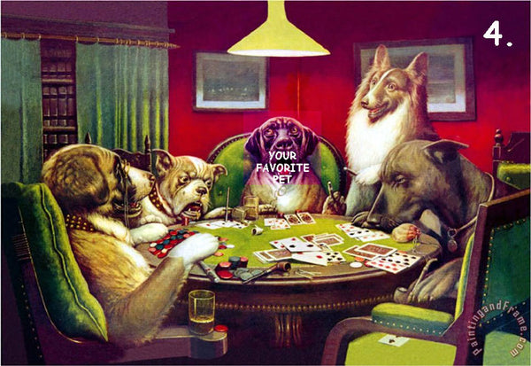 DOG POKER GAME 7  (8" X 12")