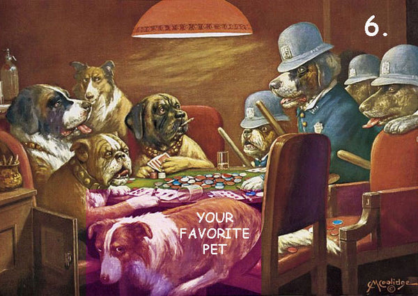 DOG POKER CHEATING 1  (#1 or #2 or #3)  (8" X 12")