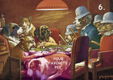 DOGS AT CARD TABLE 14  (#1 or #2)  (12" X 18")