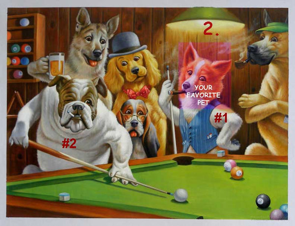 DOG BILLIARDS 2 (#1 or #2) (8" x 12")