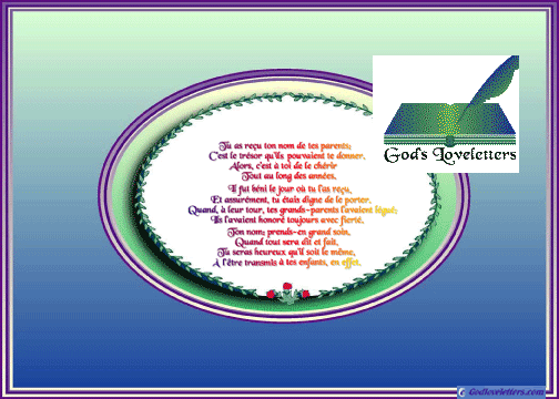 God's Loveletters Family Tree of six 6