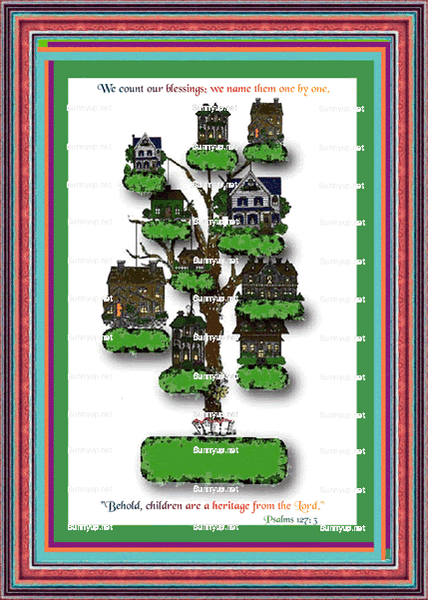 God's Loveletters Family Tree of six 6
