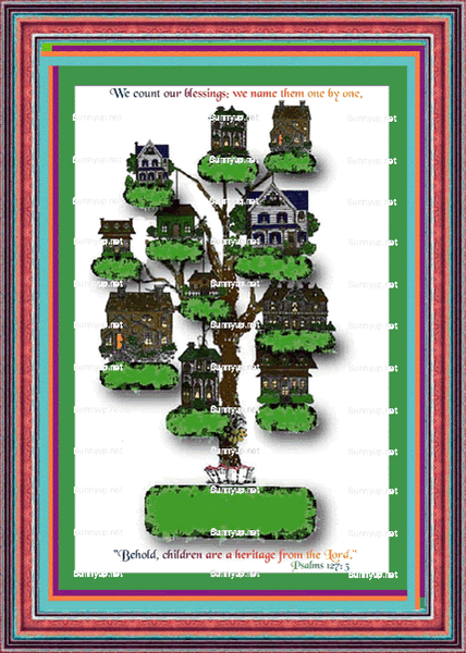 God's Loveletters Family Tree of six 6