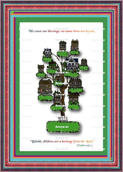 God's Loveletters Family Tree of six 6