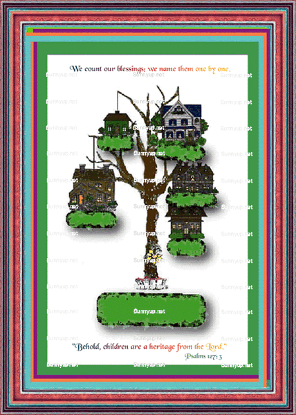 God's Loveletters Family Tree of six 6