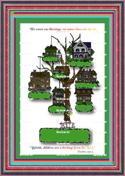 God's Loveletters Family Tree of six 6