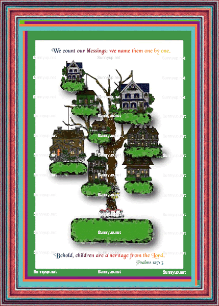 God's Loveletters Family Tree of six 6