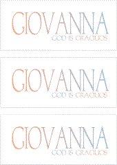 A REWARD FOR DONATIONS -- FIRST NAMES: FEMALE "G"