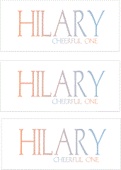 A REWARD FOR DONATIONS -- FIRST NAMES: FEMALE: "H, I"
