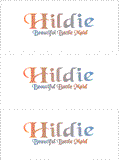 A REWARD FOR DONATIONS -- FIRST NAMES: FEMALE: "H, I"