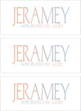 A REWARD FOR DONATIONS -- FIRST NAMES: LETTER "J"