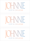 A REWARD FOR DONATIONS -- FIRST NAMES: LETTER "J"