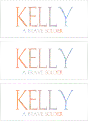 A REWARD FOR DONATIONS: FIRST NAME: LETTER "K"