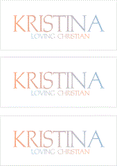 A REWARD FOR DONATIONS: FIRST NAME: LETTER "K"