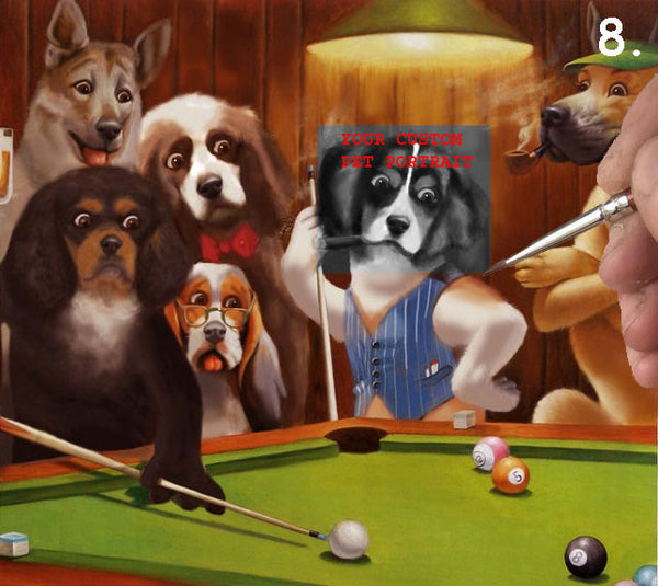 DOG BILLIARDS 2 (#1 or #2) (8" x 12")