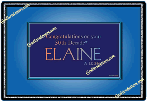 A REWARD FOR DONATIONS -- FIRST NAMES: FEMALE "E"    MODEL WITH FRAME