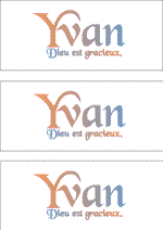 REWARD FOR DONATIONS: FIRST NAME: FRENCH "U- Z"