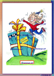 a34 BIRTHDAY GIRL DIGITIZED CARTOON